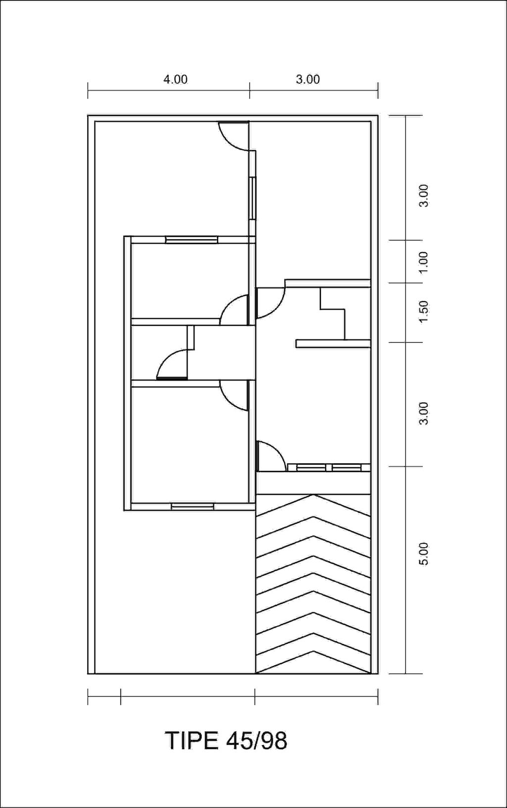 foto denah rumah tipe 45/98 perumahan CIPTA GRAHA PERMAI