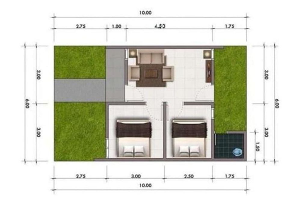 foto denah rumah tipe 36 perumahan ROYAL PABIAN