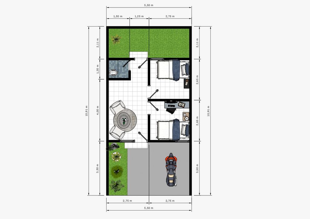 foto denah rumah tipe 27/60 perumahan PERUMAHAN PURI SUCEN