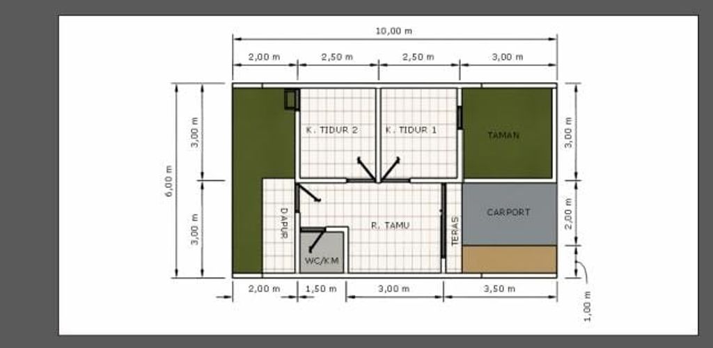 foto denah rumah tipe 30/60 perumahan Perumahan Halona Trangkil