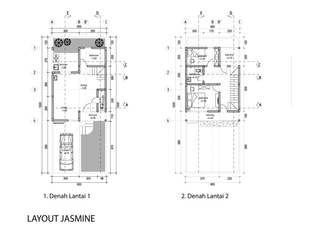 foto denah rumah tipe JASMINE-D-17 perumahan Penta Garden