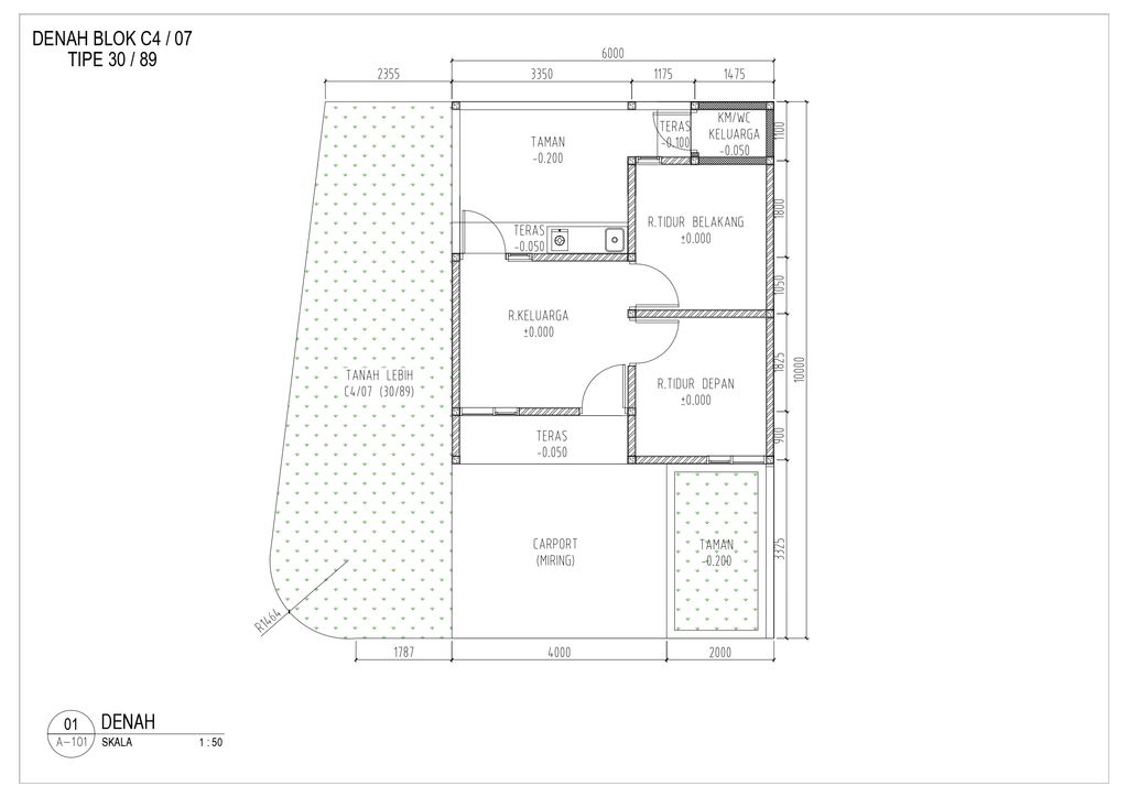 foto denah rumah tipe 30/89 perumahan Puri Sava Waringinkurung Tahap 3