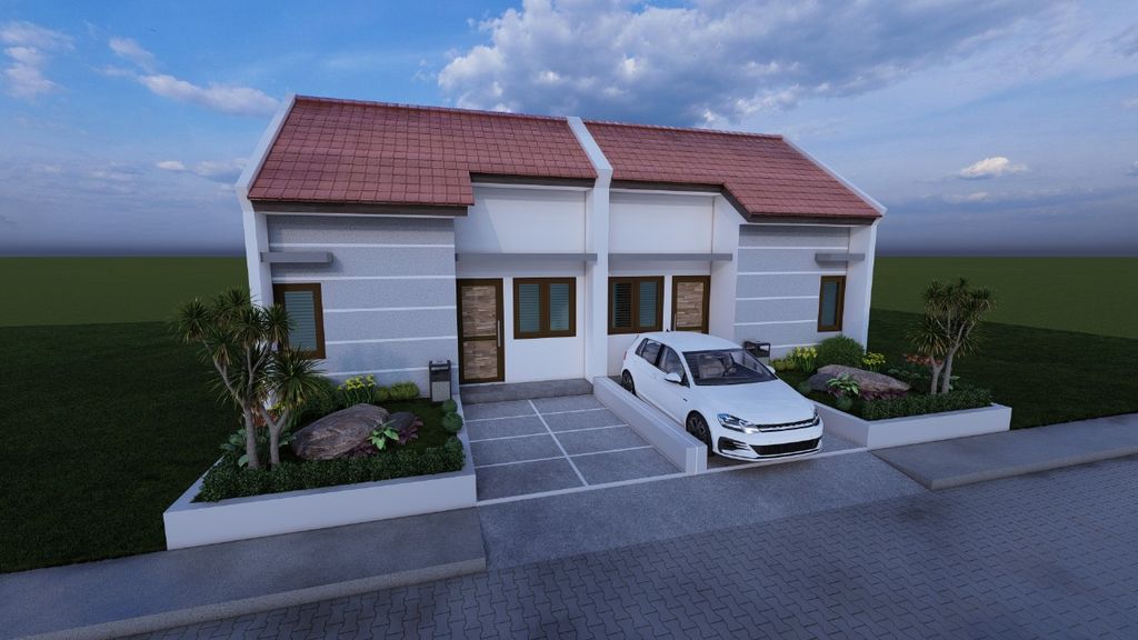 foto tampak rumah tipe 36 perumahan BUMI NARRATIVE CITY