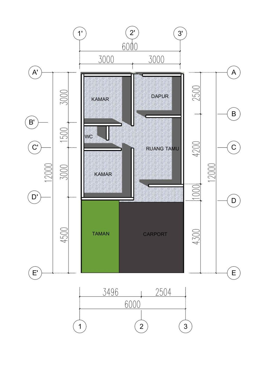 foto denah rumah tipe 45/72 perumahan BANYUMUKTI RESIDENCE TAHAP 3