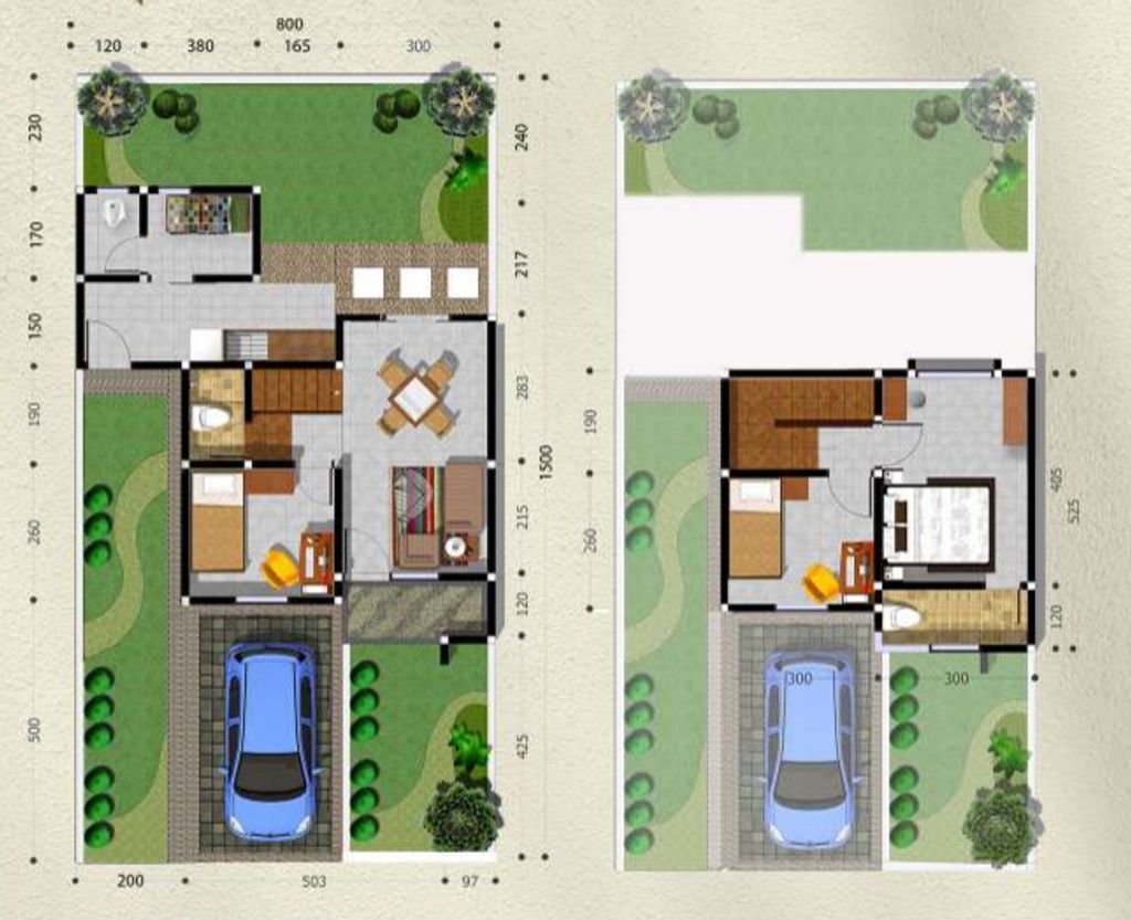 foto denah rumah tipe 70/120 perumahan SERPONG SURADITA RESIDENCE (TAHAP 1)