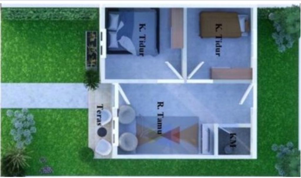 foto denah rumah tipe 36/88 perumahan Graha Indah VI ( SALAK )