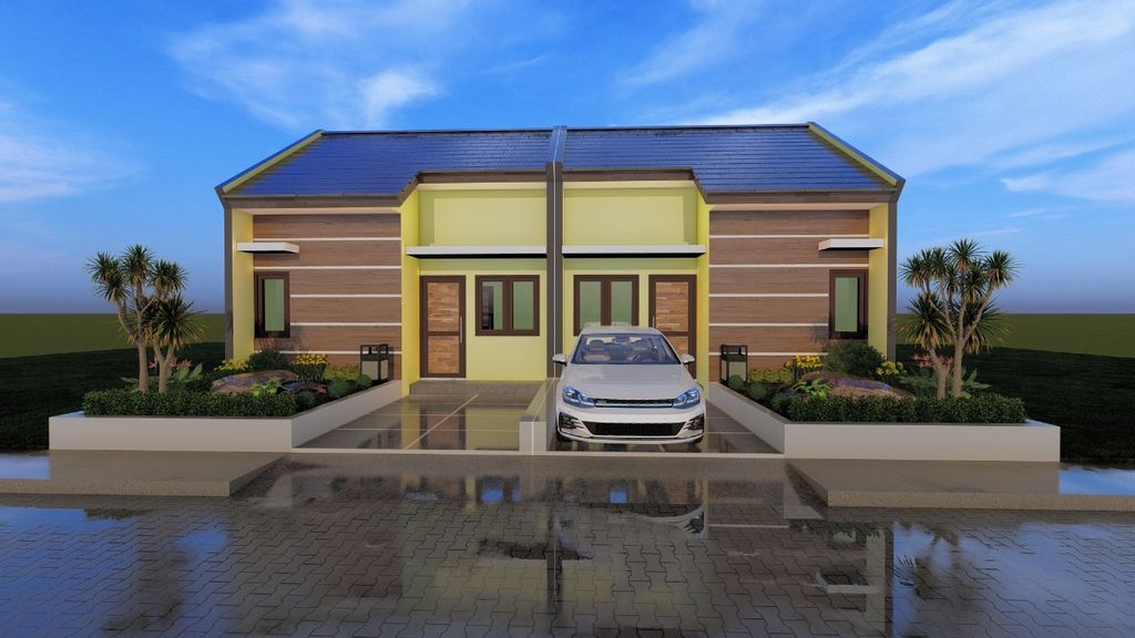 foto tampak rumah tipe 30 perumahan BUMI NARRATIVE CITY