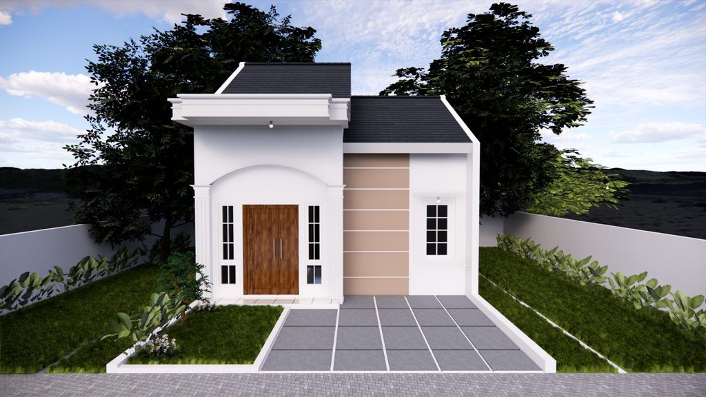 foto tampak rumah tipe 30/60 perumahan Sakura Sukalaksana