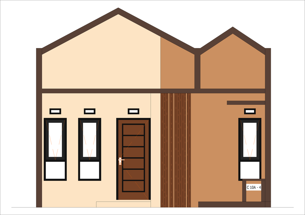 foto tampak rumah tipe C10A-4 (Al-2025) perumahan Puri Anggrek Serang 3 Kalodran