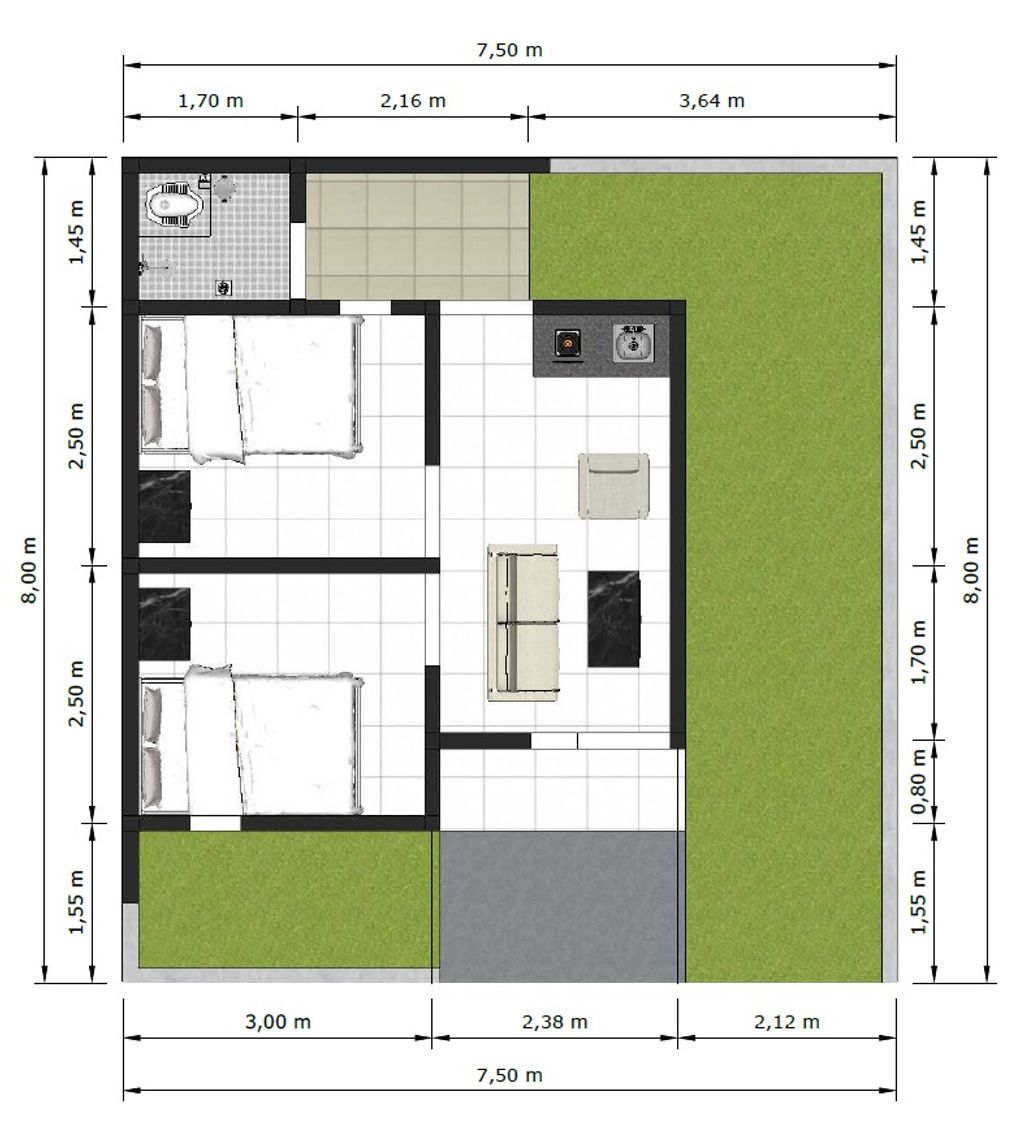 foto denah rumah tipe 30 perumahan ROYAL ORCHID