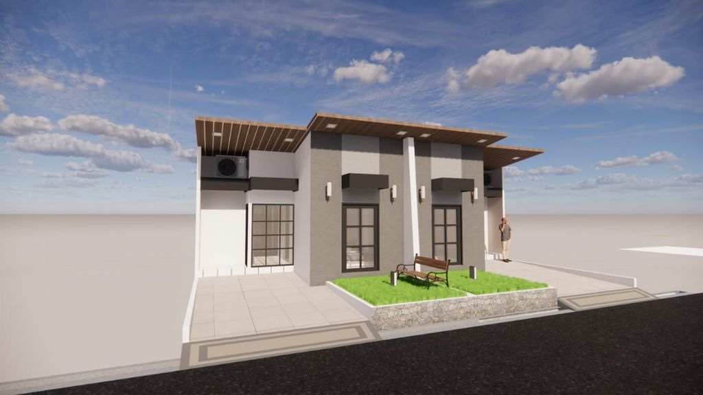 foto tampak rumah tipe 36/66 perumahan D'PRANS HOUSE CIBENDA