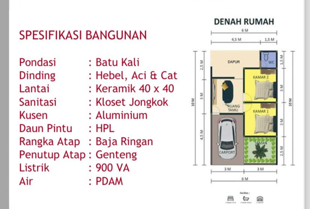 foto denah rumah tipe 30/60 Blok D no.38 perumahan GRAND MAHKOTA SULTAN 4