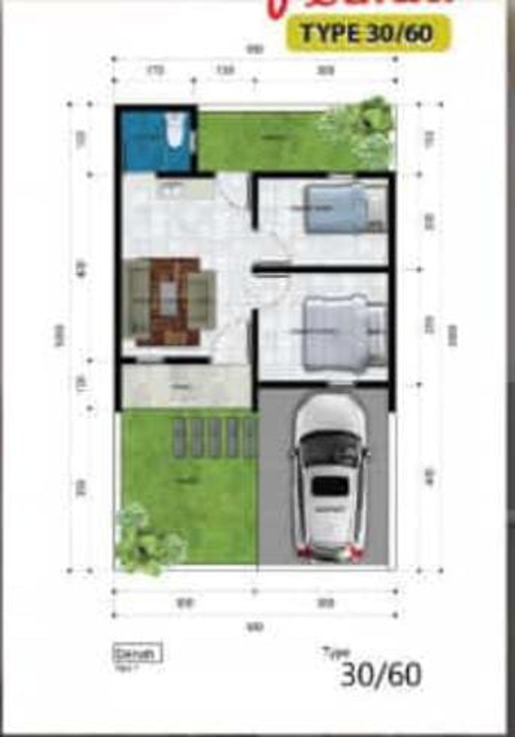 foto denah rumah tipe 30/60 perumahan GIRIJAYA PERMAI