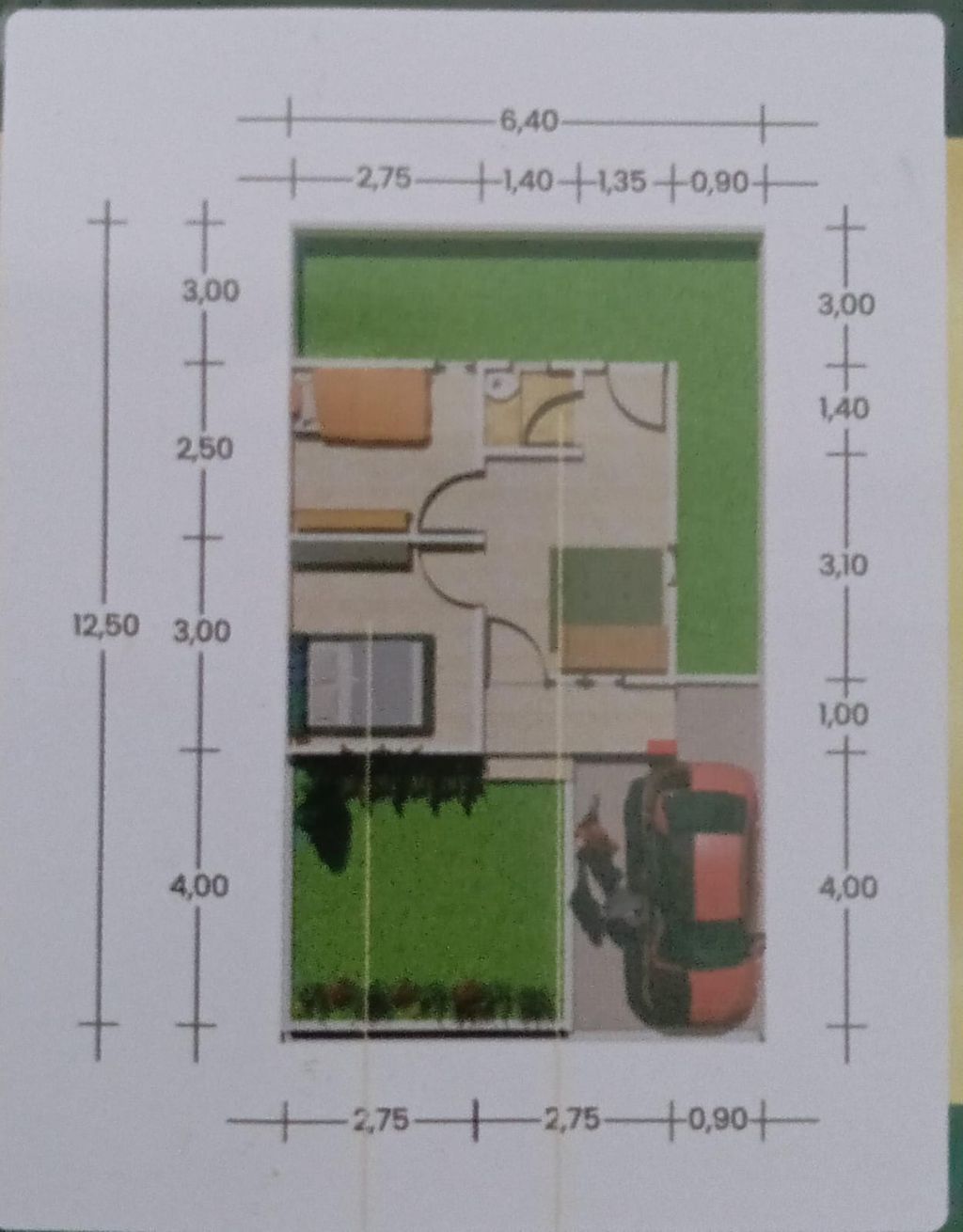 foto denah rumah tipe 30/80 perumahan LATIFA DASAN BARU