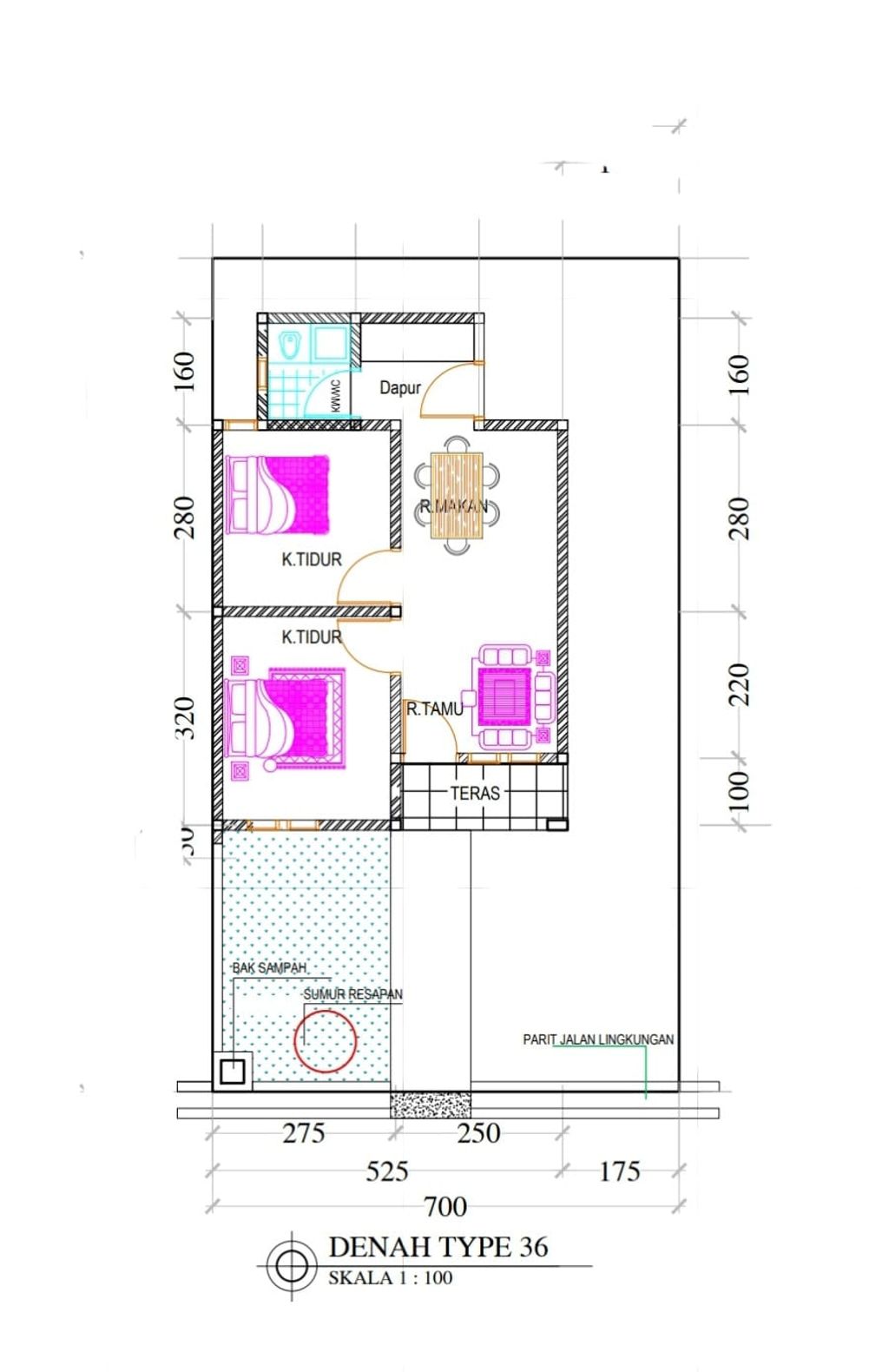 foto denah rumah tipe 36 perumahan GRIYA SAKINAH PRIMA