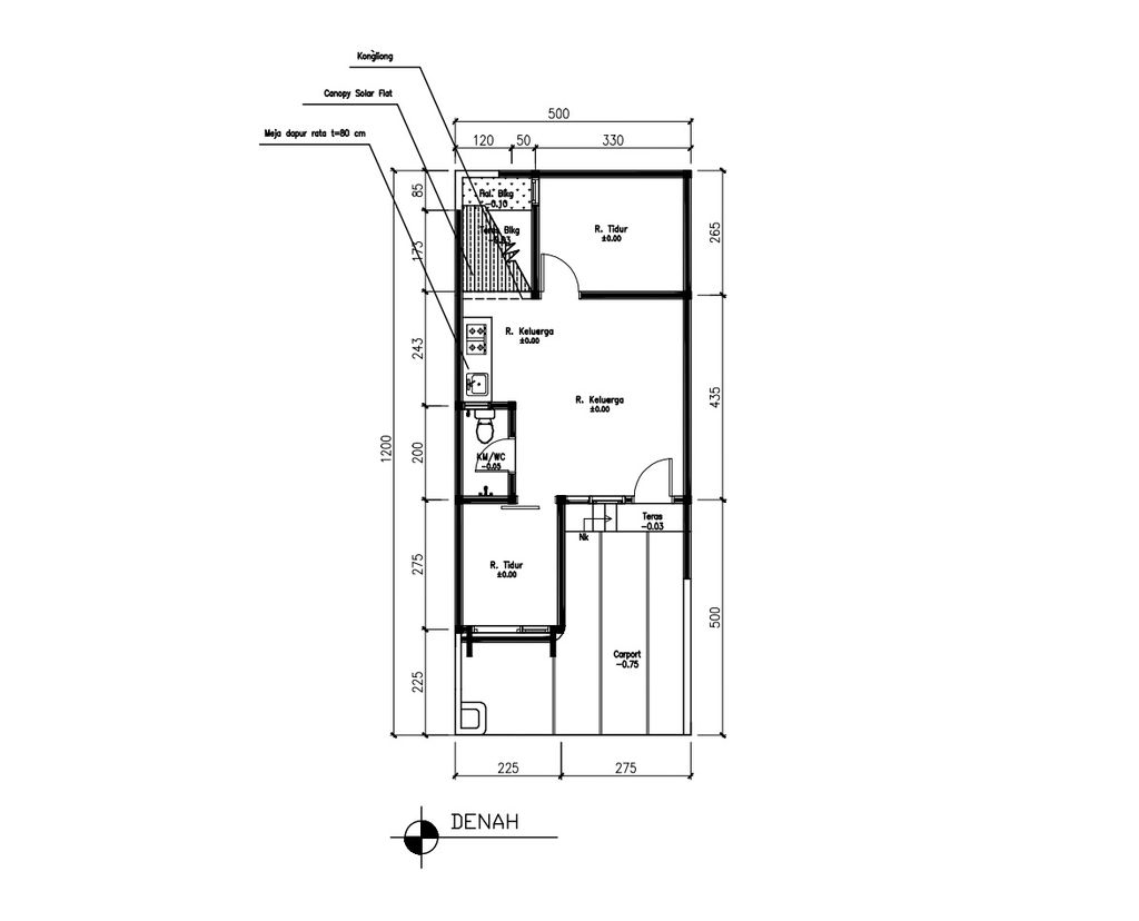 foto denah rumah tipe 38 1 lantai (395) perumahan G-Land Ciwastra Park 2