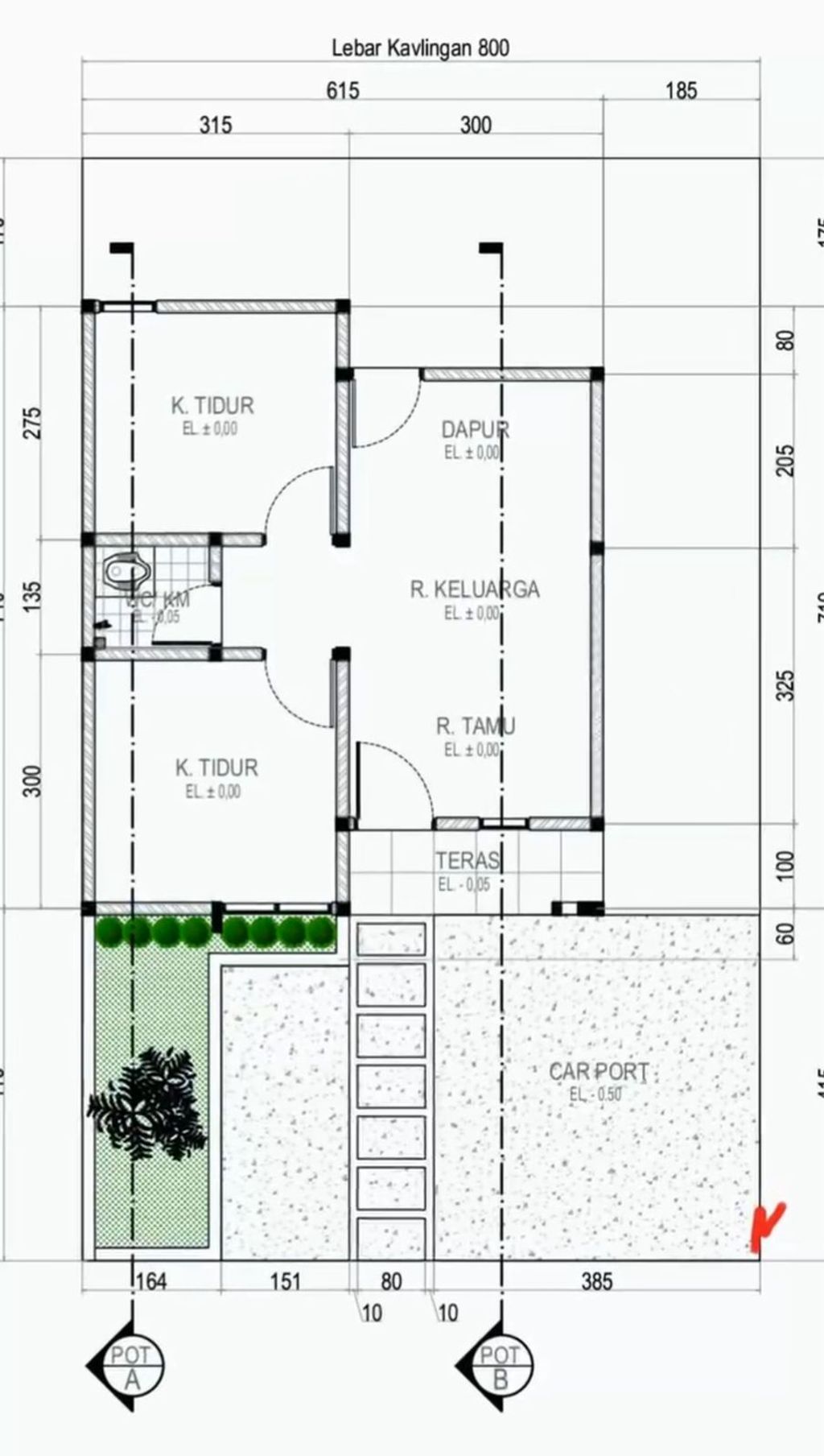 foto denah rumah tipe 36 perumahan Rajendra Residence II
