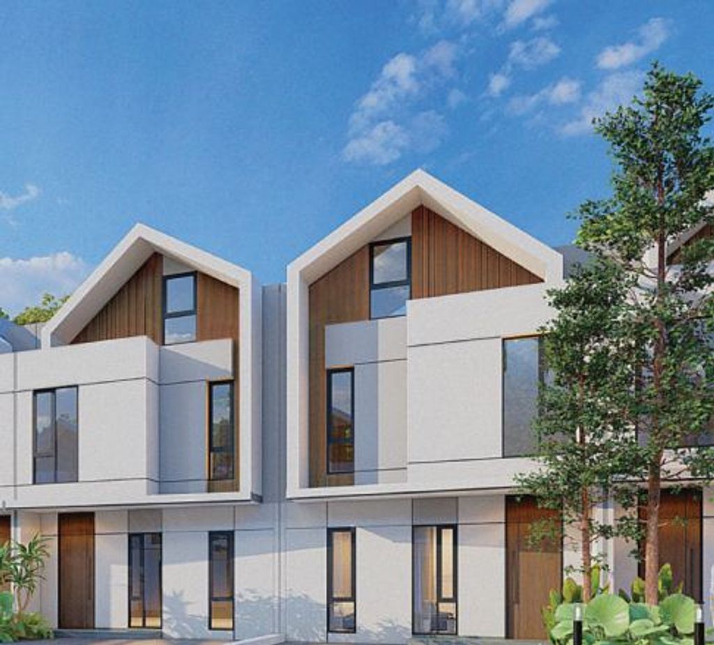 foto tampak rumah tipe PRIVE ATTIC perumahan FORTUNE GROOVE GRAHA RAYA