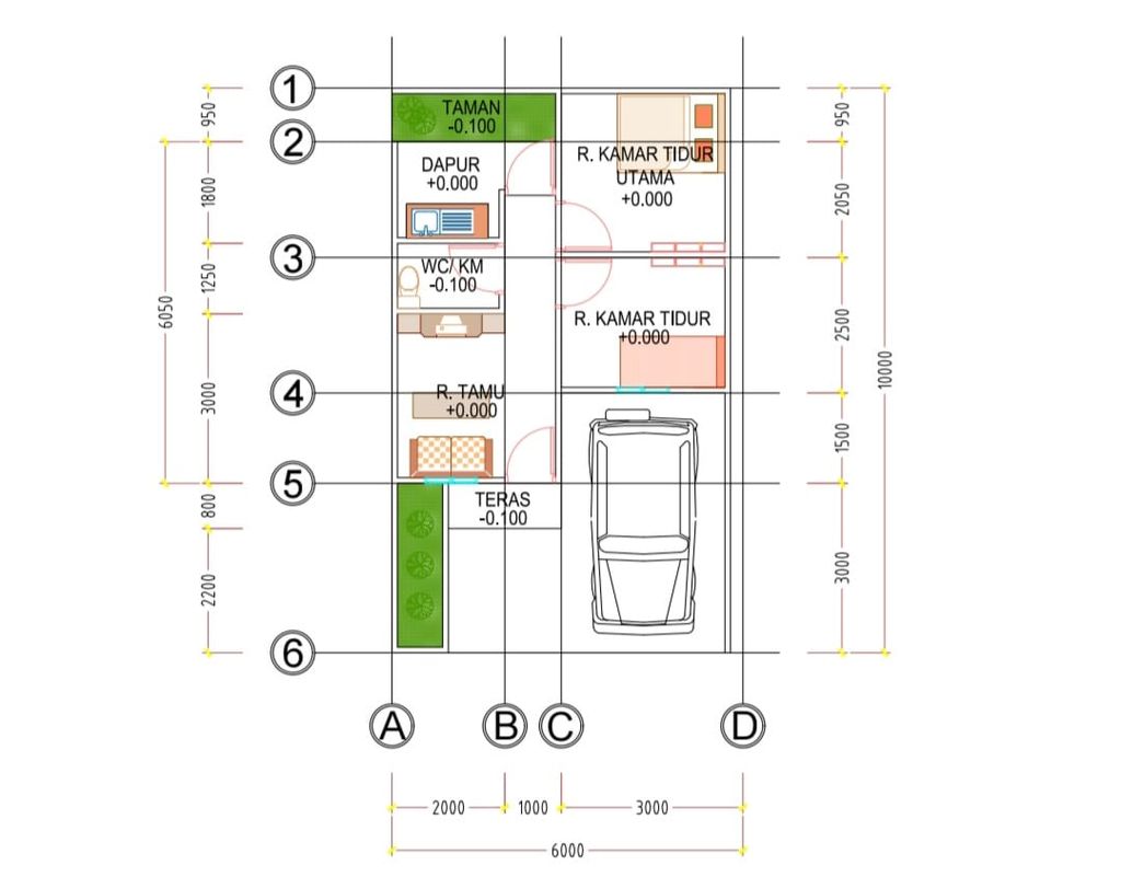 foto denah rumah tipe 36/62 perumahan BERLIAN VILLAGE 2