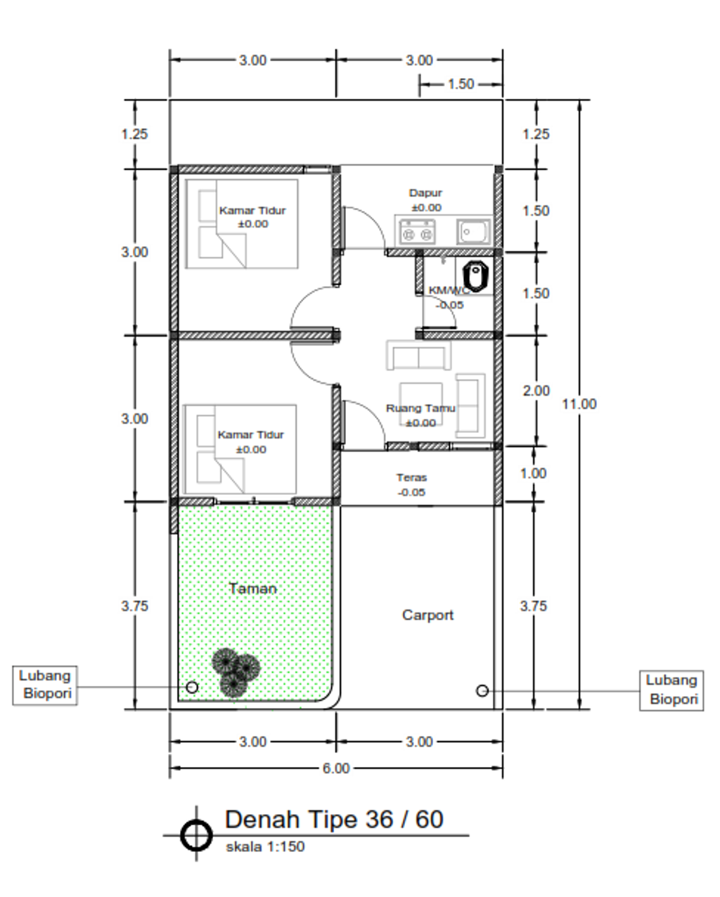 foto denah rumah tipe 36 perumahan SAMARA PENUSUPAN
