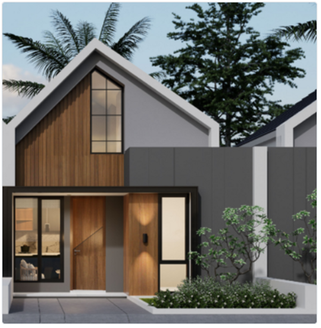 foto tampak rumah tipe BIRKA 27/76 (477.507.250) perumahan HARMONI PARK BEKASI