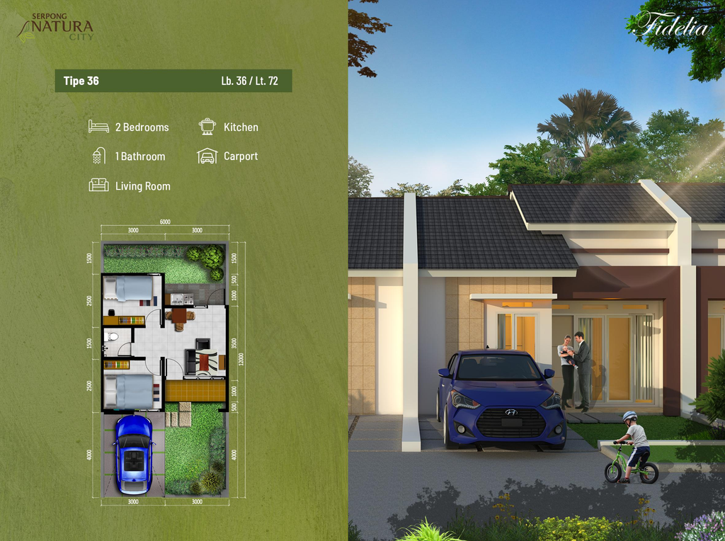 foto denah rumah tipe NF3-0016 perumahan SERPONG NATURA CITY