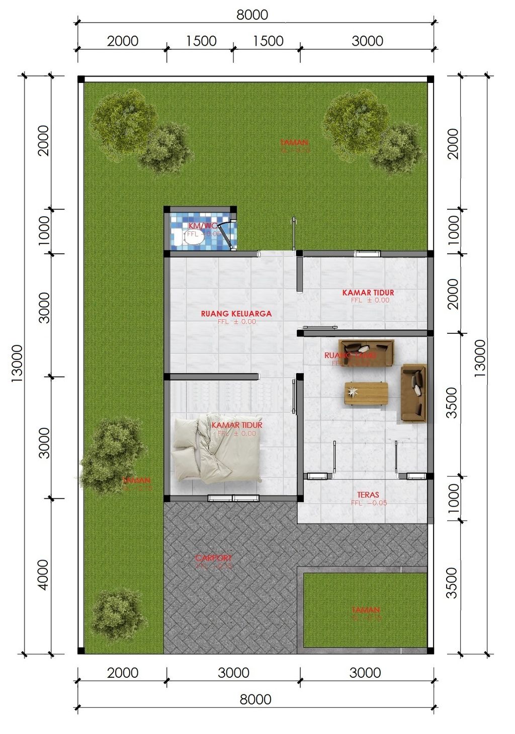 foto denah rumah tipe 36/104 perumahan GRIYA DAKSINAPATI ASRI 2