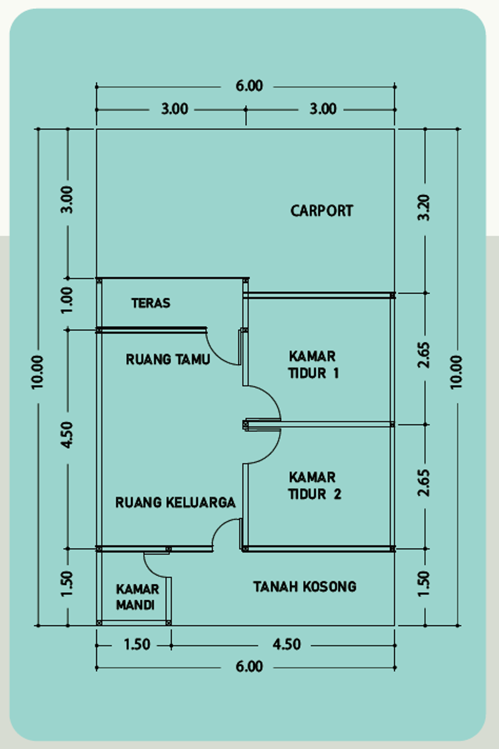 foto denah rumah tipe 33/60 - 166Jt perumahan MUTIARA LOSARI