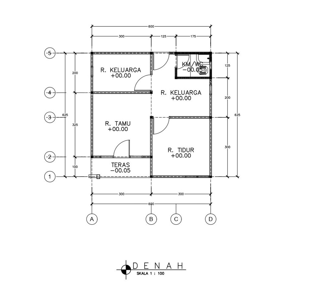 foto denah rumah tipe 36 perumahan CIPTA RAYA TEBELIAN