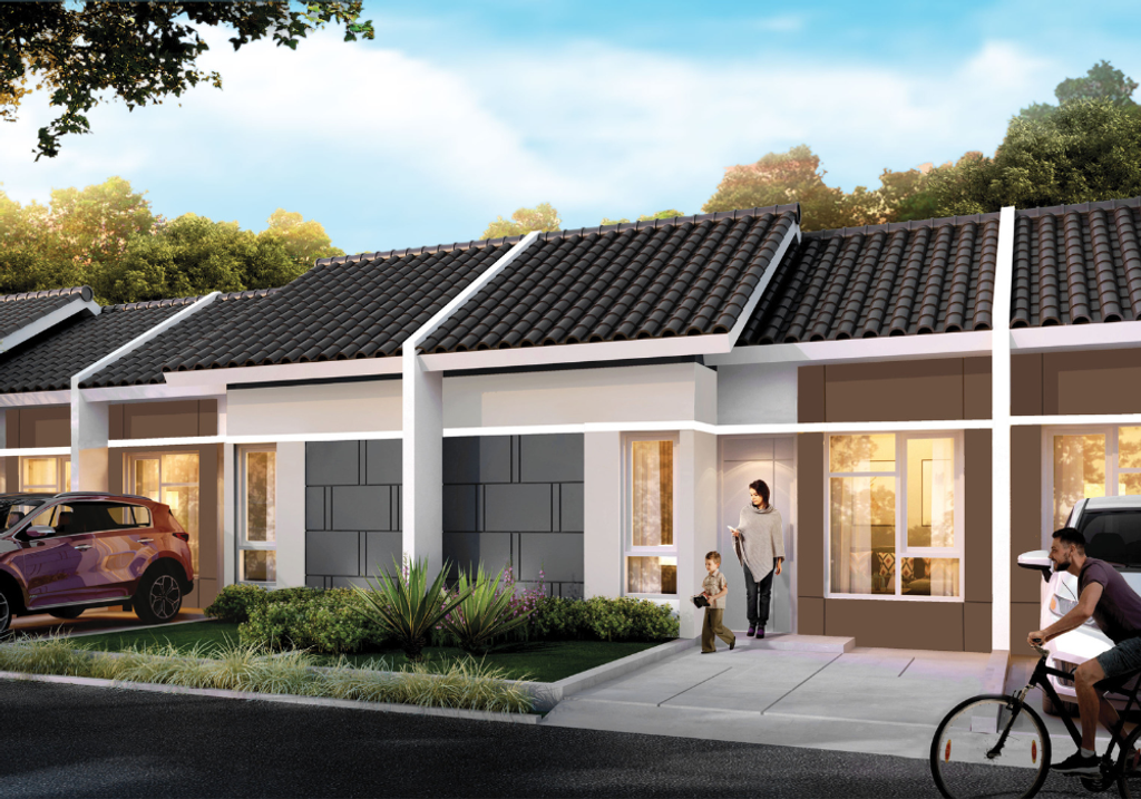 foto tampak rumah tipe Cluster Lunaria perumahan GRAN HARMONI CIBITUNG
