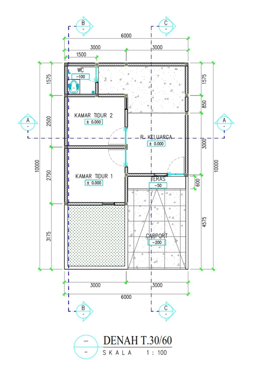 foto denah rumah tipe 30/60 perumahan MARISON KEDUNGBULUS