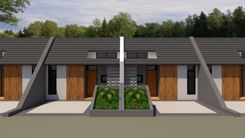 foto tampak rumah tipe Felicia 30/60 perumahan The Pine indonesia
