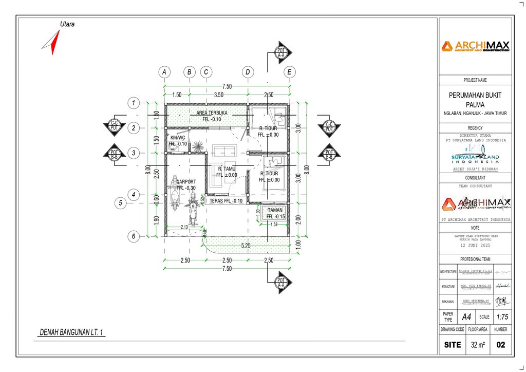 foto denah rumah tipe 32/60 perumahan Perumahan Bukit Palma