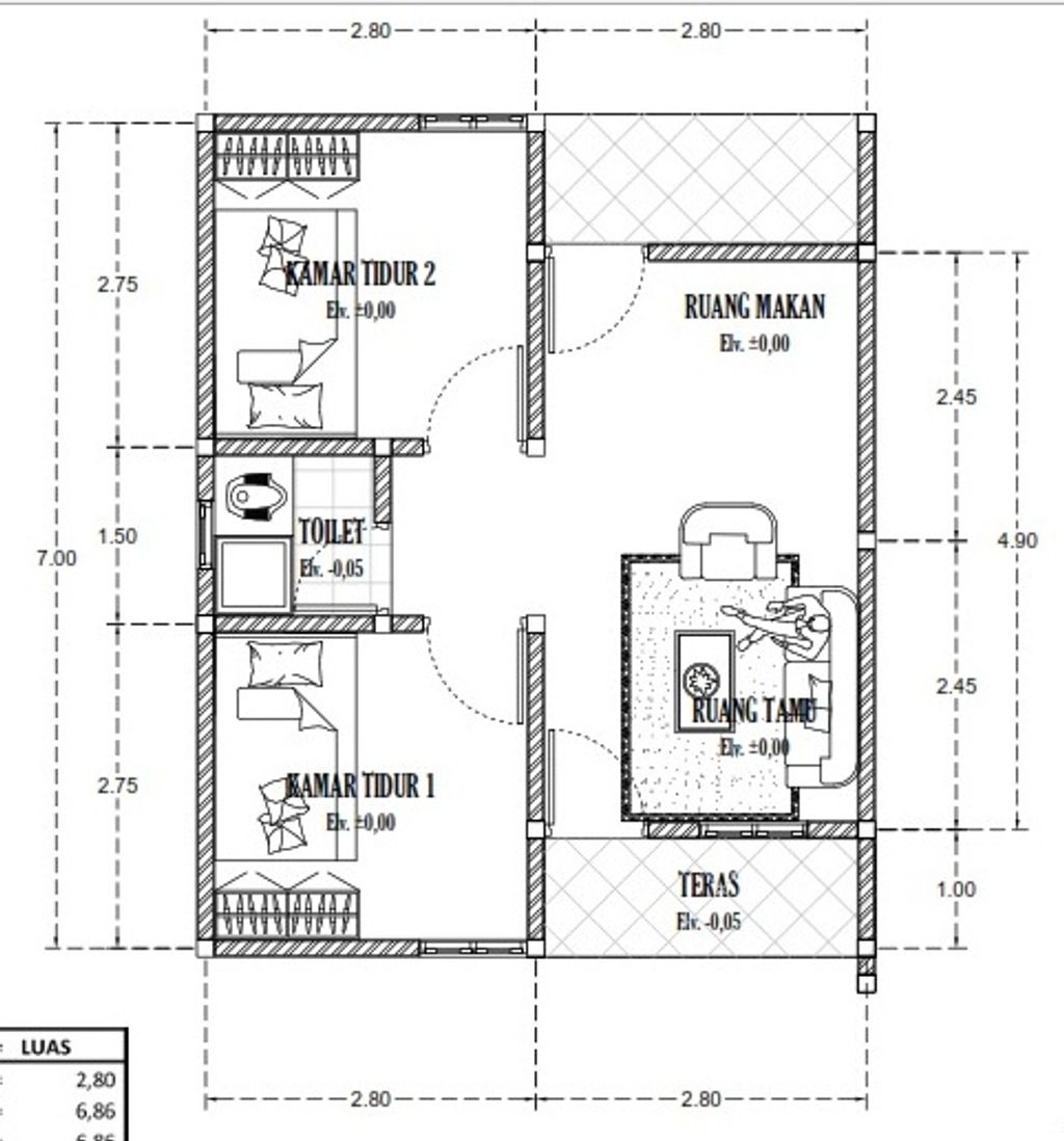 foto denah rumah tipe SUBSIDI 2025 perumahan GRIYA TAMPUNG PEYANG XV