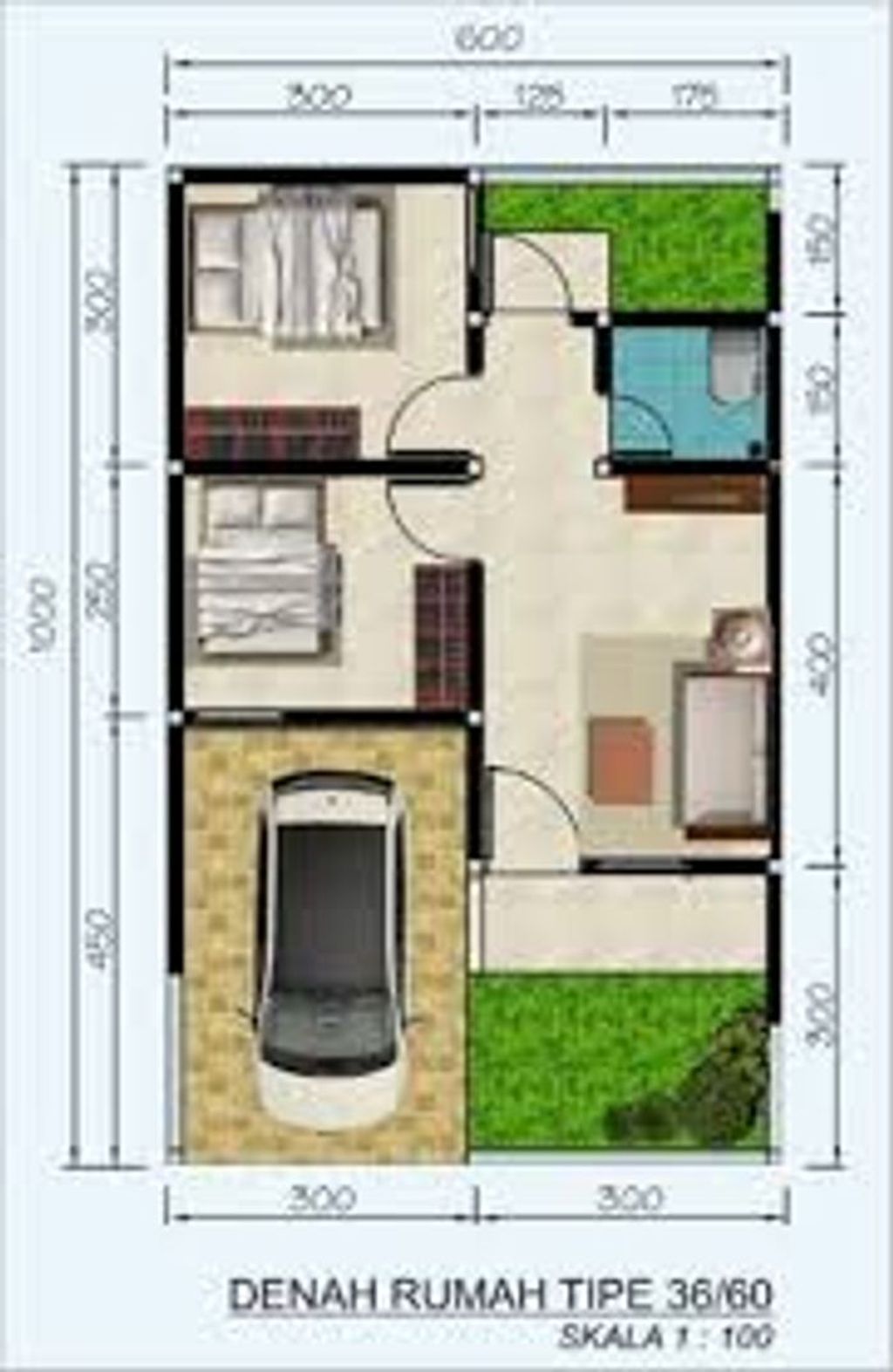 foto denah rumah tipe 36 Terbaru perumahan KAMPOENG MODERN