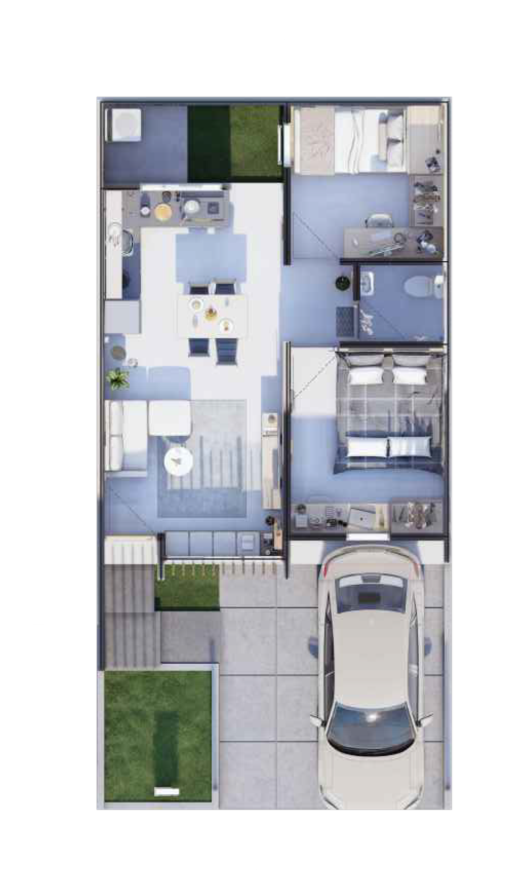 foto denah rumah tipe Mercusii 42/72 perumahan The Pine indonesia