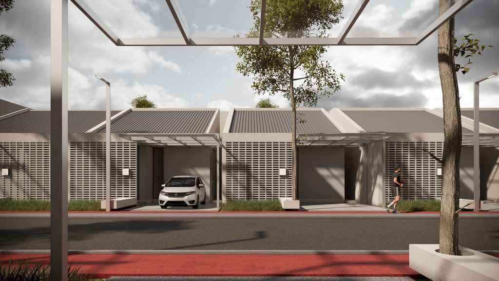 foto tampak rumah tipe ALSTONIA 60/84 I perumahan BERNADY LAND SLAWU