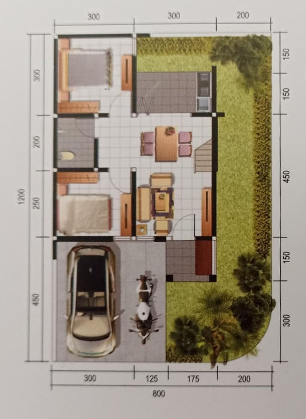 foto denah rumah tipe Quba perumahan GRAND ARFA WULANDIRA