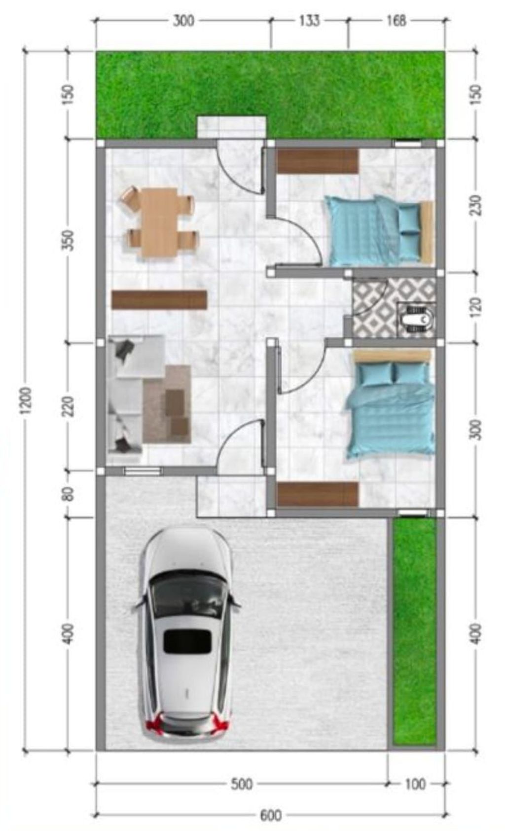 foto denah rumah tipe 36 perumahan Grand Andana Residence