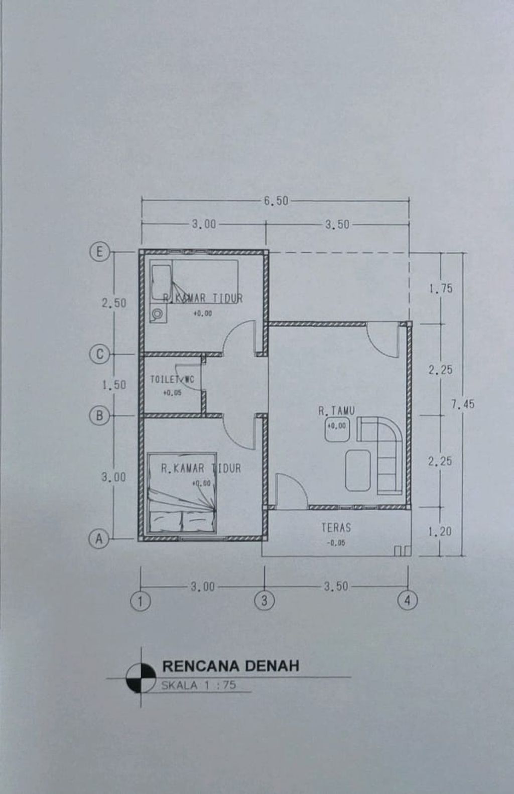 foto denah rumah tipe 36/100 perumahan GRIYA MERANTI MAS