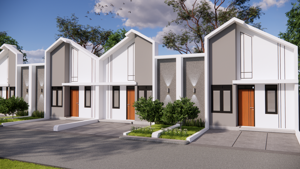 foto tampak rumah tipe KCR Akasia Subsidi perumahan PERUMAHAN KENDAL CITY RESIDENCE CLUSTER AKASIA