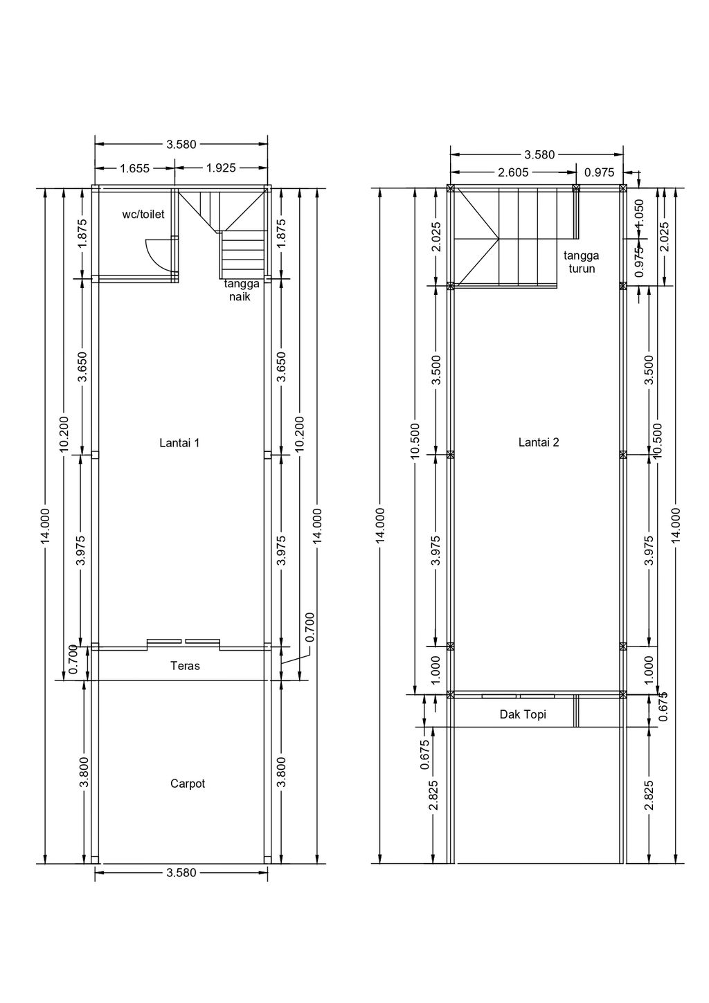 foto denah rumah tipe 70/50 perumahan Nova Viera