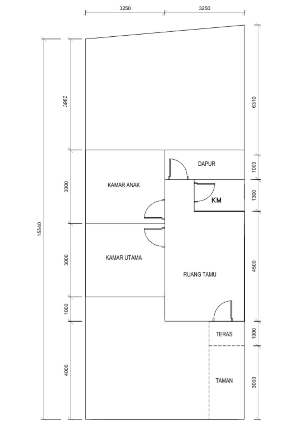 foto denah rumah tipe B (99/53) perumahan Sukodono Park Residence