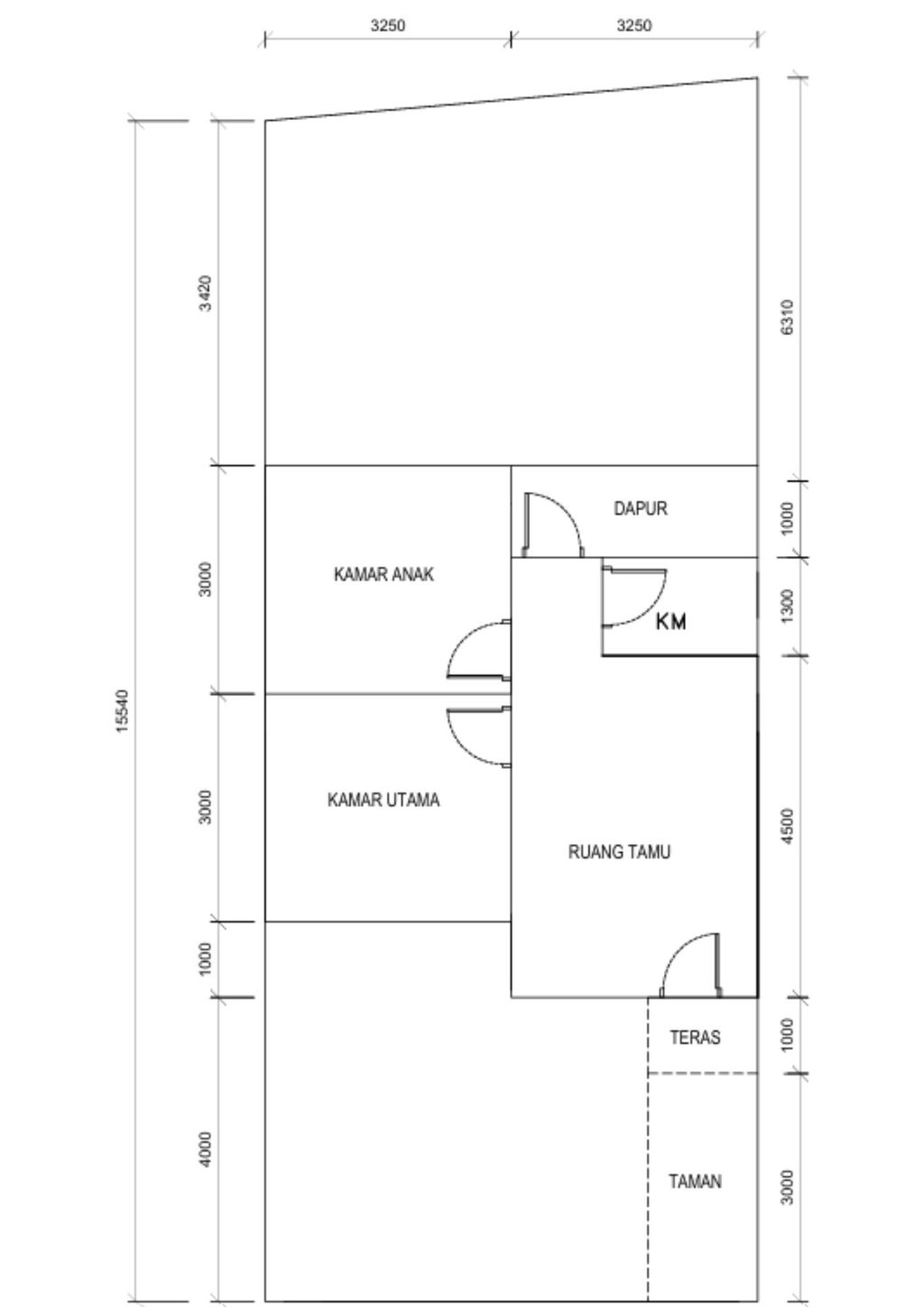 foto denah rumah tipe A (95/53) perumahan Sukodono Park Residence