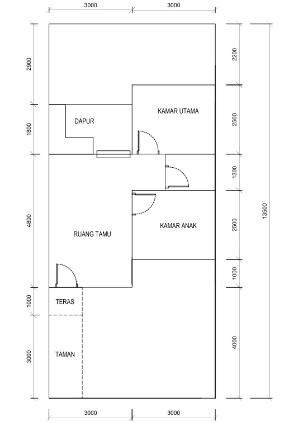 foto denah rumah tipe B (83/42) perumahan Sukodono Park Residence