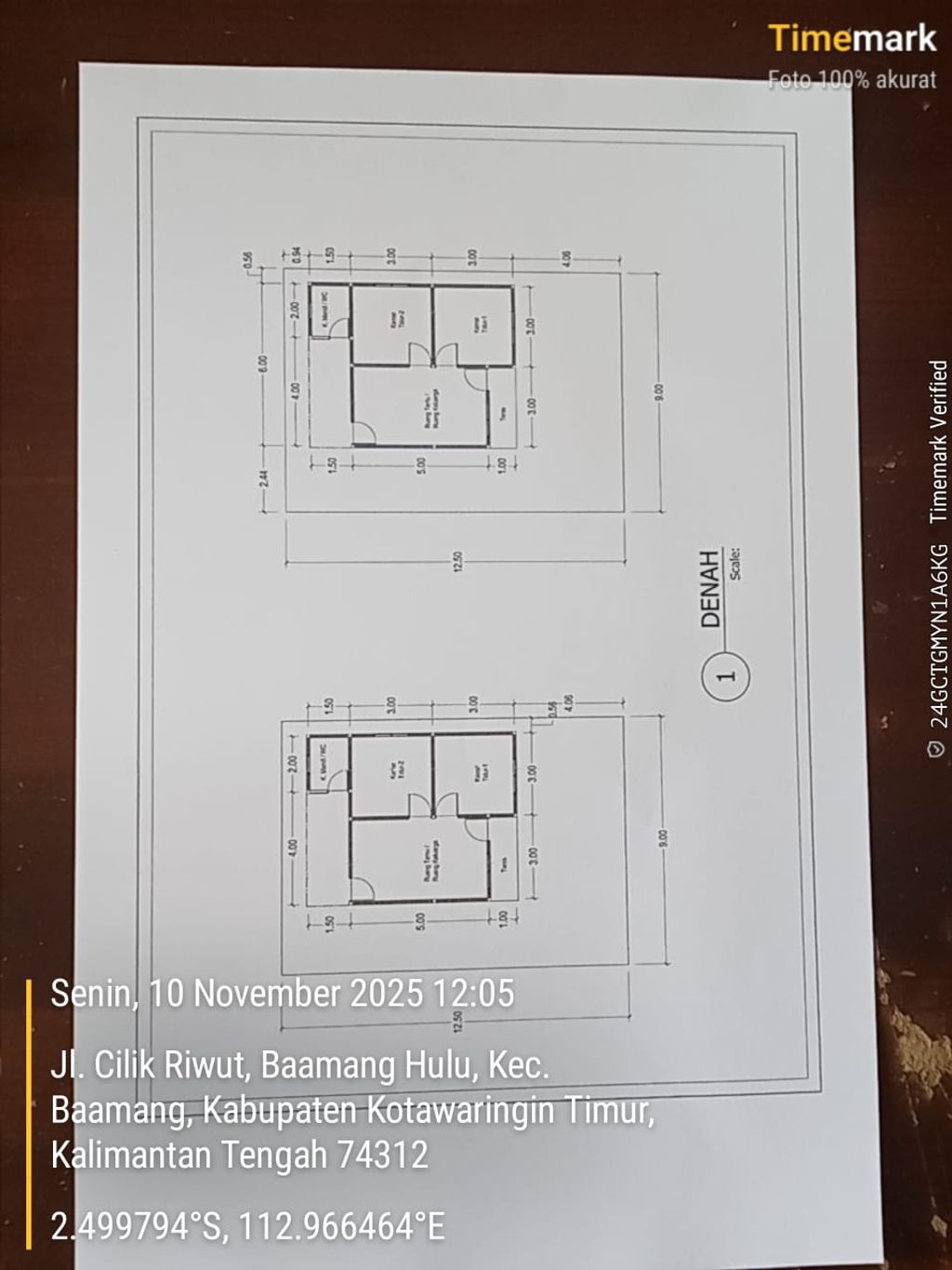 foto denah rumah tipe 36 perumahan BINTANG WIJAYA MAKMUR TAHAP II