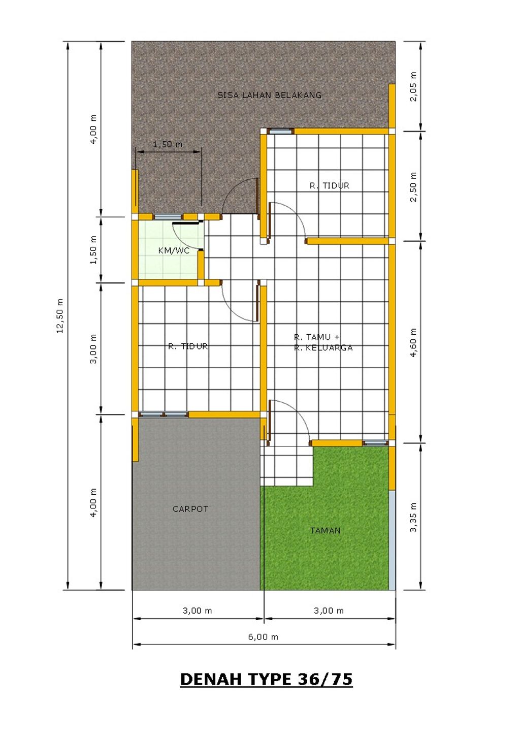 foto denah rumah tipe 36 perumahan Griya Satreyan