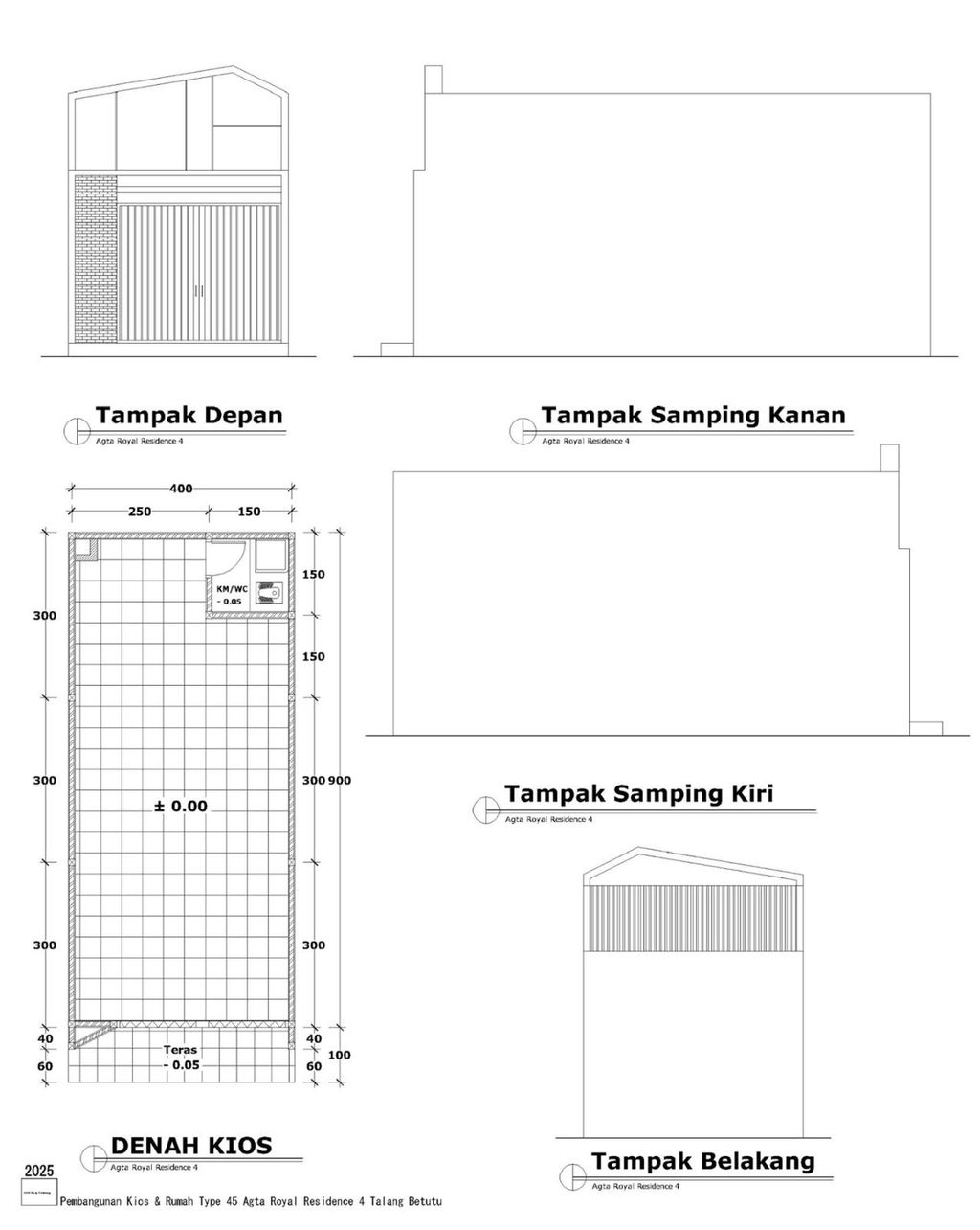 foto denah rumah tipe KIOS perumahan AGTA ROYAL RESIDENCE 4B