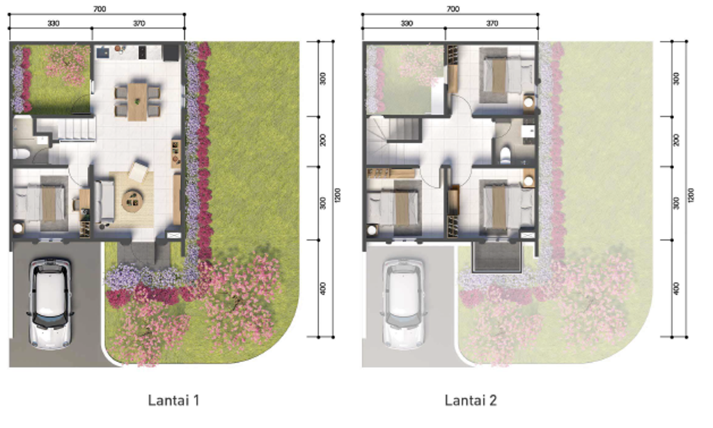 foto denah rumah tipe RS Hook perumahan SUMMARECON MUTIARA MAKASSAR CLUSTER TOPAZ