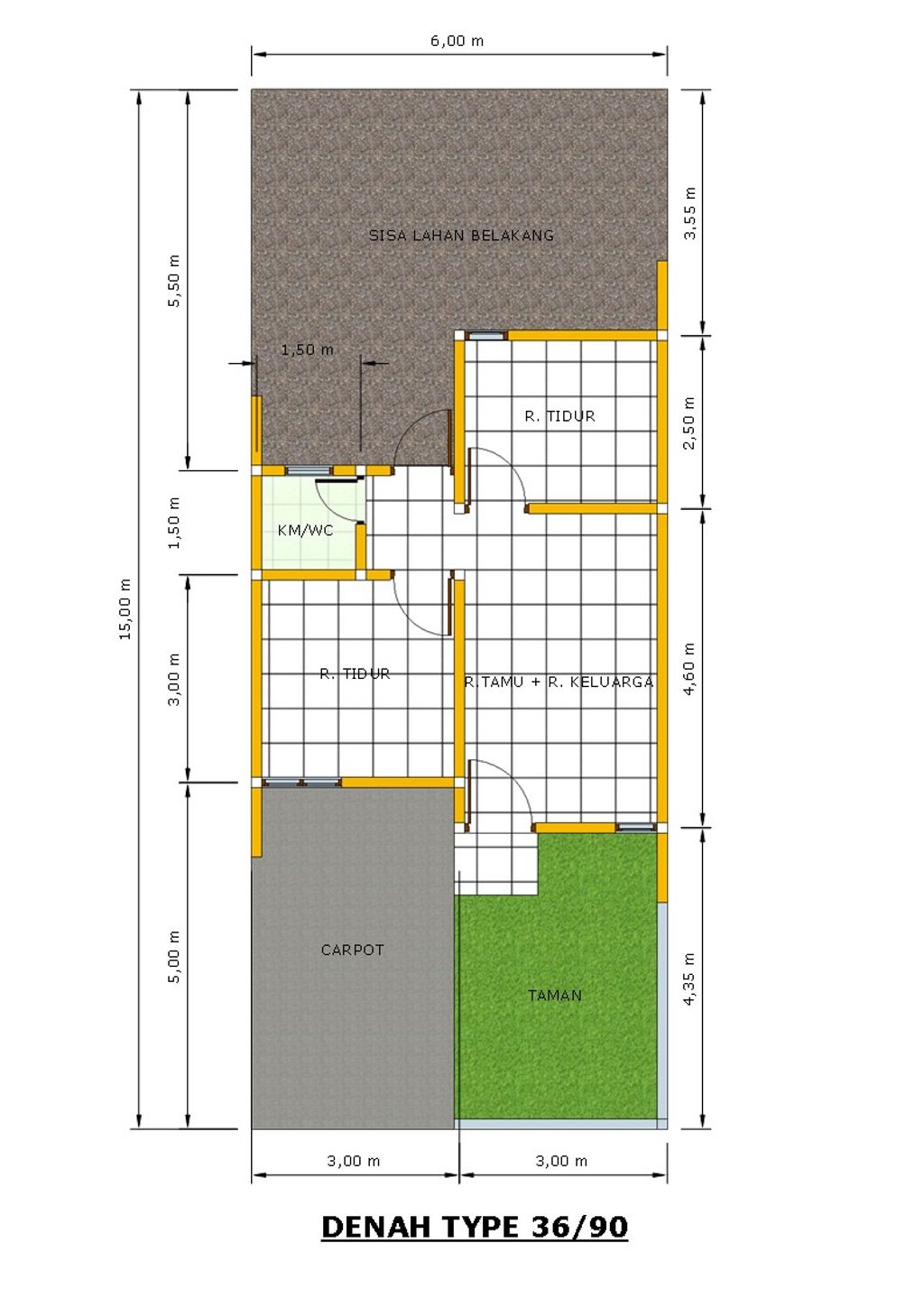 foto denah rumah tipe 36 perumahan Griya Satreyan